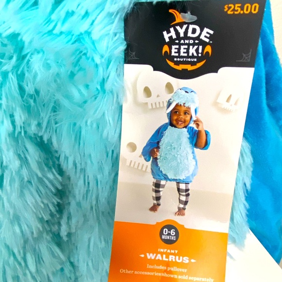HYDE & EEK Plush Walrus Hooded Pullover Halloween Costume Infant Sz 0-6 Months - Picture 6 of 7